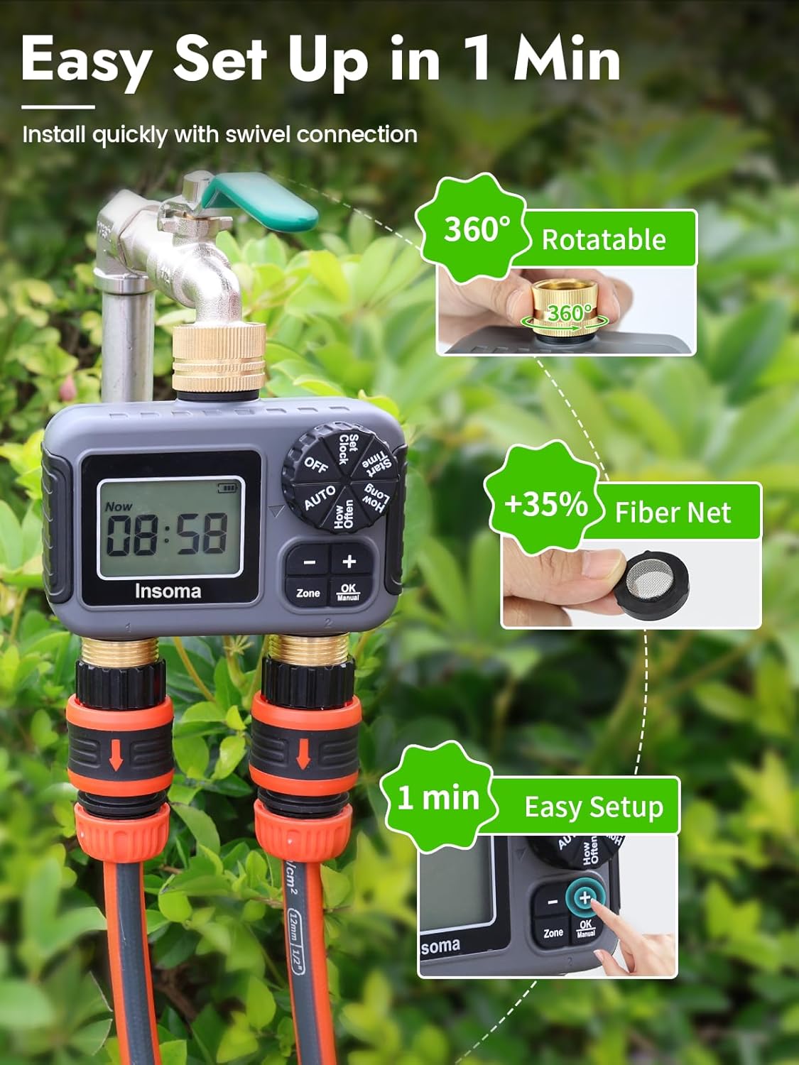 Sistem Irigasi Cerdas Dual Out - Timer Dual Outlet ulasan dan harga